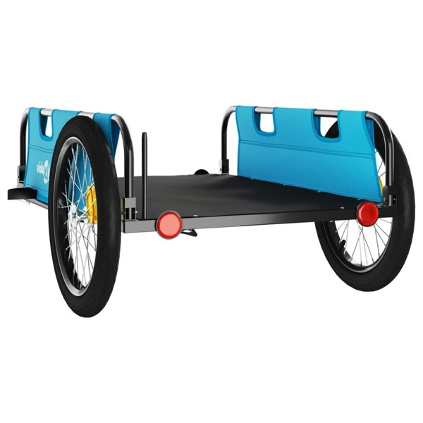Berkfield Cargo Bike Trailer Blue Oxford Fabric and Iron