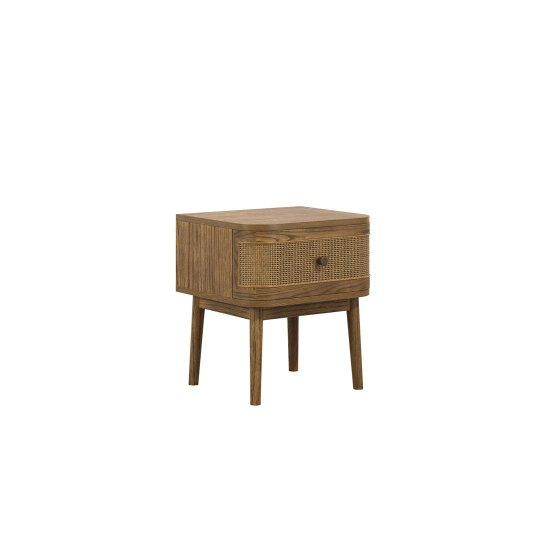 Wyld Haus Pasadena Natural Wood and Rattan Bedside Table 1 Drawer