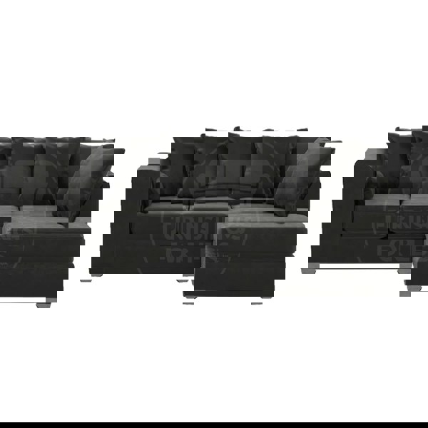 Furnishings For Less Ella Plush Velvet Fabric Corner Sofa