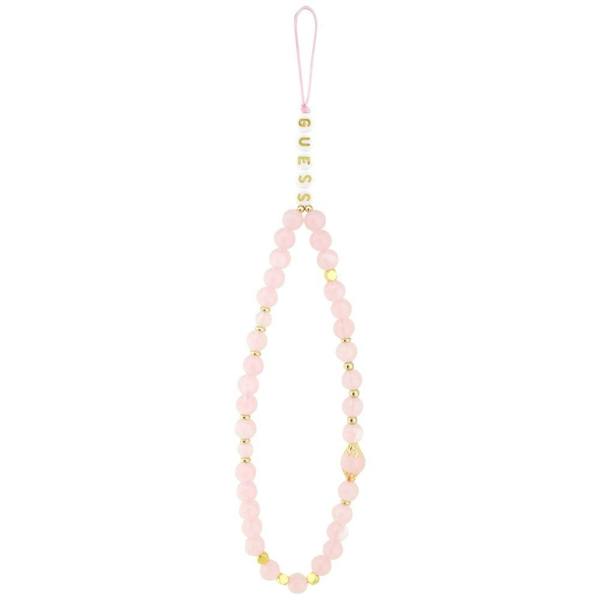 Guess 4G Triangle Logo Strap With Pearl Strap Case MagSafe for iPhone 17 Pro 6.3" Pink - GUHMP17LP4TSDPPSP