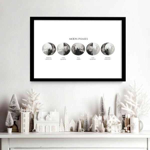 Lunar phases wall art for hallway decor