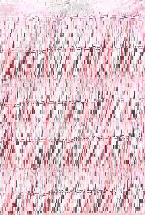 Cheetah Metallic Tinsel Curtain, 2M x 1M Rose Gold