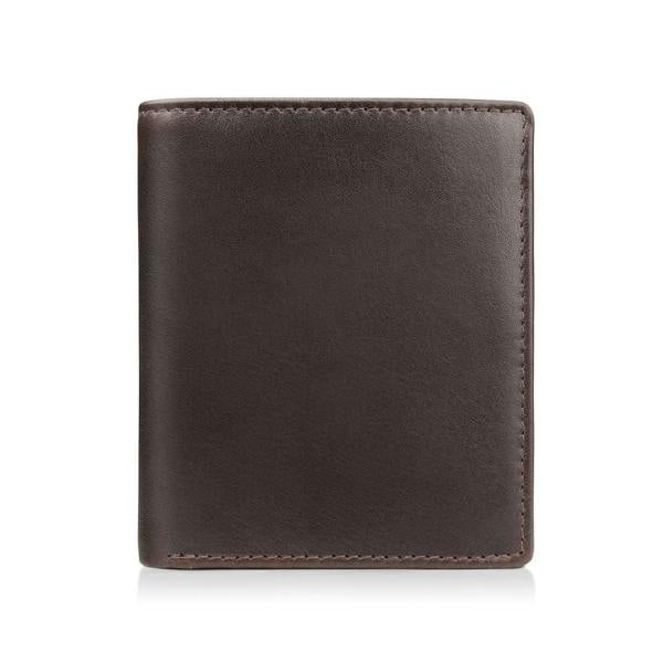 front view of brown leather  wallet for men nico tuscan
