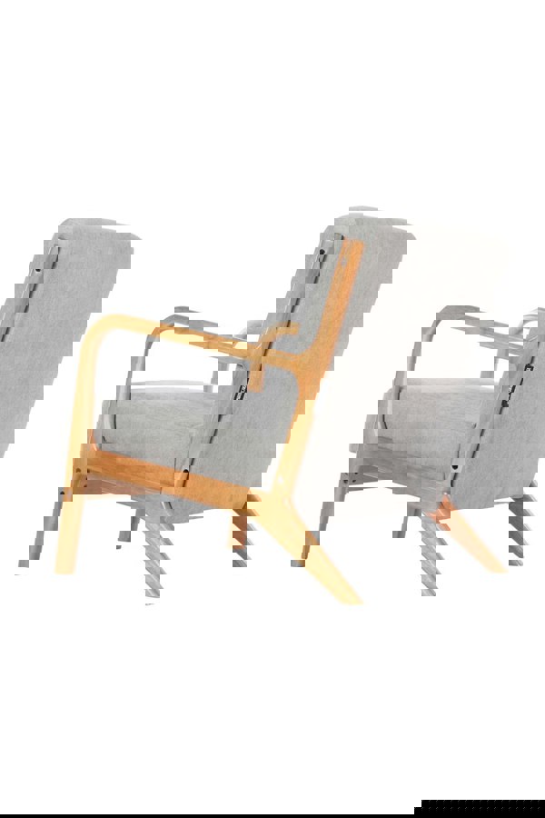 Living and Home Grey Solid Wooden Frame Upholstered Tufted Armchair