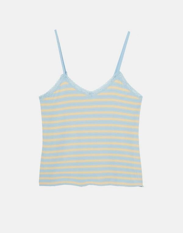 British Boxers Women's Bamboo Lace Camisole Short Pyjama Set - Cornish