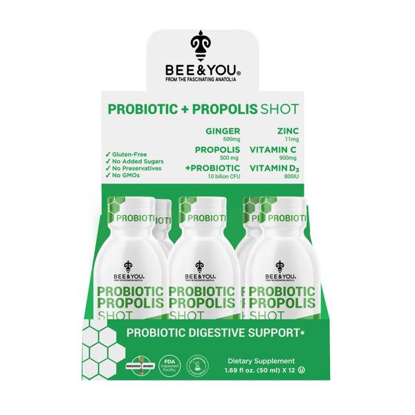 Bee and You Propolis Immune Shot - Probiotic, 50 ml x 12