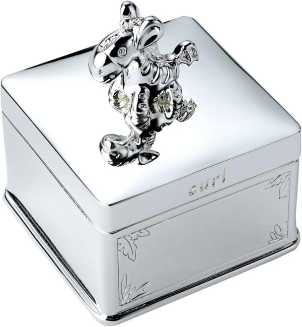 Arthur Price Bambino 'Giraffe' Silver Plated First Curl And First Tooth Trinket Boxes Luxury Children's Gift