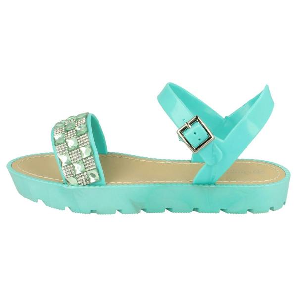 Savannah Ladies Savannah Diamante and Jewel Trim Flat Mules