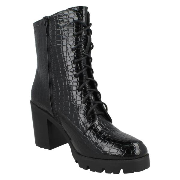 Spot On Ladies Spot On Lace Up Ankle Boot F51013