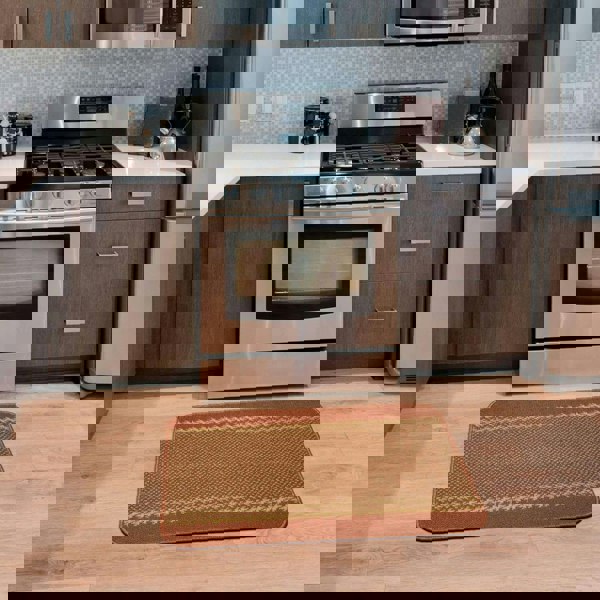 Machine Washable Design Mats | Bordered Line Terra |The Rug