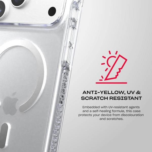 Tech21 Evo Crystal Case with MagSafe for iPhone 17/18 Pro Max 6.9" Clear Silver - T21-11701