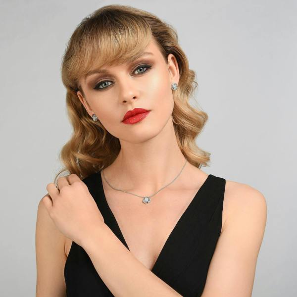 Knot Stud Earrings Set with Cubic Zirconia - namana.london