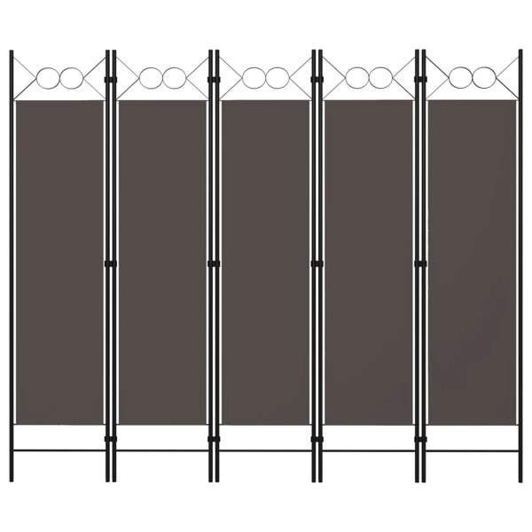 Berkfield 5-Panel Room Divider Anthracite 200x180 cm