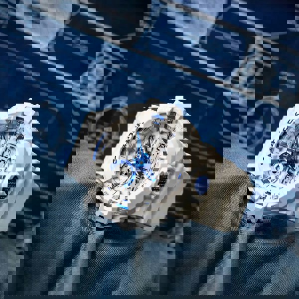 Casio Mens G-Shock Marvel Studios Fantastic Four White & Blue Dial Dual Display Watch GA-700HDS-7AER