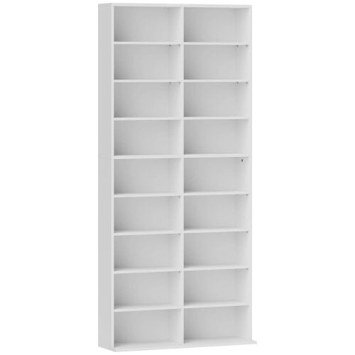 Wyld Haus Latota Wood White Tall Media Storage Tower With 640 Disc Capacity