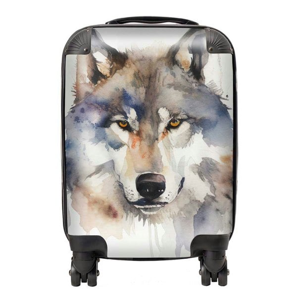 Warren Reed Wolf Watercolour Suitcase