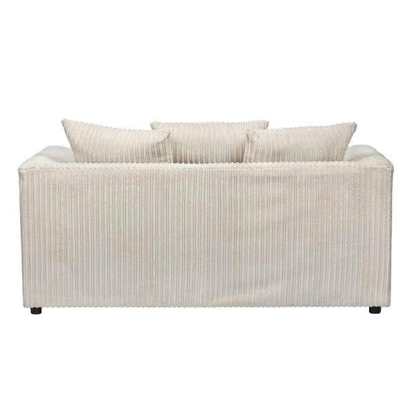 SQUAREBOXX Dylan Jumbo Cord 3+2 Seater Fabric Sofa in Cream