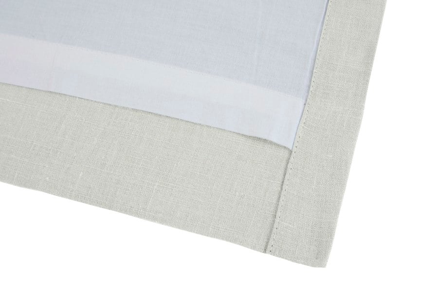 Lazy Linen Pure Washed Linen Lined Eyelet Curtains - White