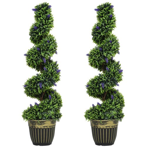 Wyld Haus Ribara Set Of 2 Artificial Lavender Style Trees 115cm