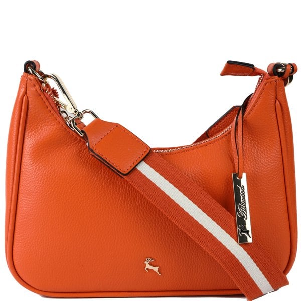 Ashwood 'Bella Toscana' Real Leather Crossbody Bag with Webbing Strap: 64296