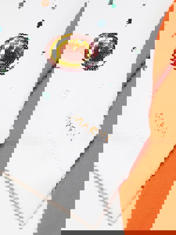 MARNI KIDS MARNI Girls Embellished Flower Sweatshirt in White