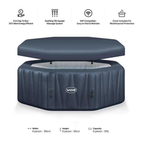 Wave Aegean | 6-Person Inflatable Hot Tub | Integrated Heater