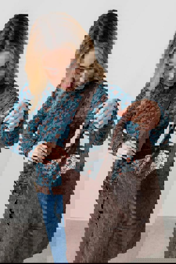 Lily & Me Jumbo Cord Tote Bag Chocolate