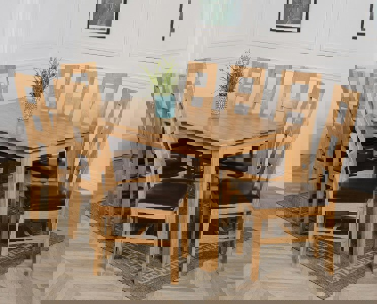 That's Furniture Oslo 180 x 90cm Large Oak Dining Set with Yale Oak Chairs