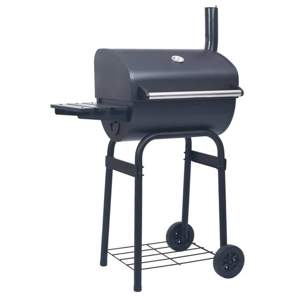 Berkfield Charcoal BBQ Grill Smoker with Bottom Shelf Black