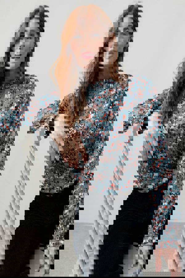 Fiona Gathered Neck Blouse Sea Mist | Lily and Me Clothing