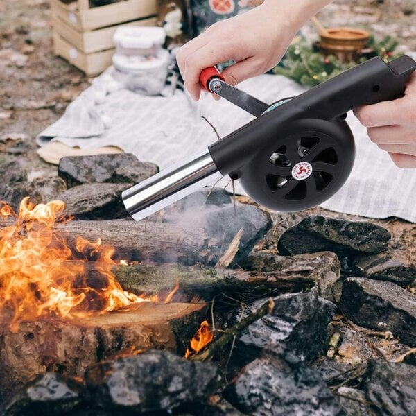 Dyzi Manual Hand Crank BBQ Fan Air Blower Portable Grill Fire Starter