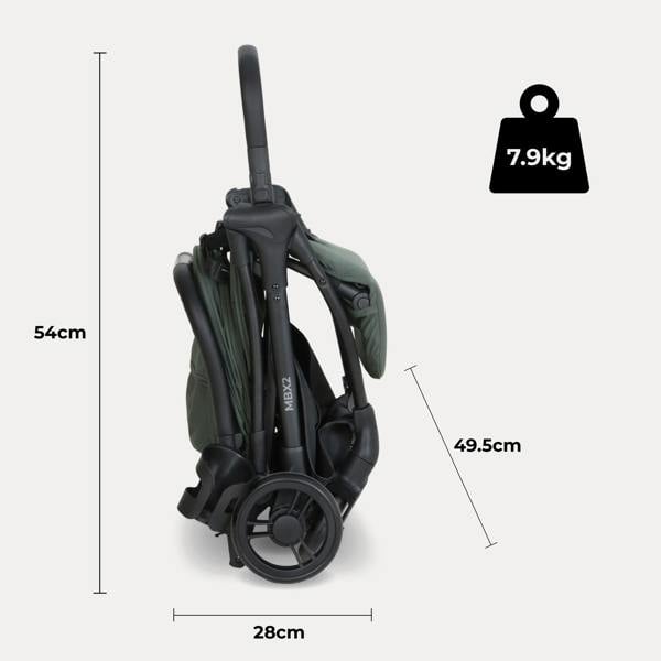 My Babiie MBX2 Compact Stroller - Forest Green