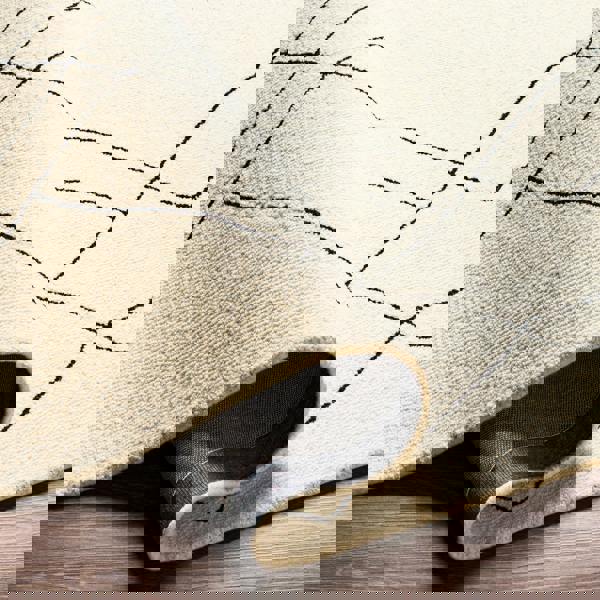 Livabliss Arsenal-Hand Tufted Cream Black Wool Global Rug