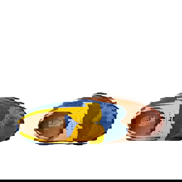 Embassy London Midnight Royal - Blue & Yellow & Brown - Men’s Suede & Leather Oxford Brogue Shoe.