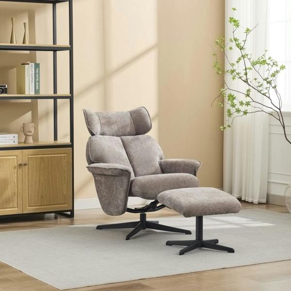 Oldbury Swivel Chair with Footstool