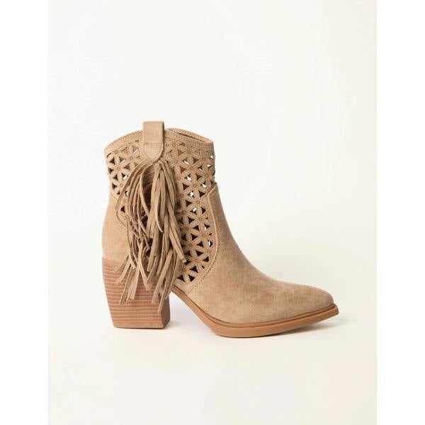 Blue Vanilla Laser Cut Tassel Cowboy Boots