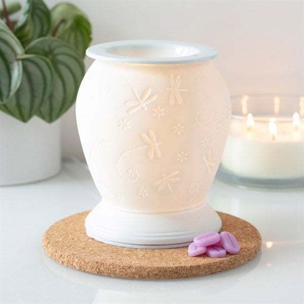 Serano Dragonfly White Ceramic Electric Burner and Wax Warmer
