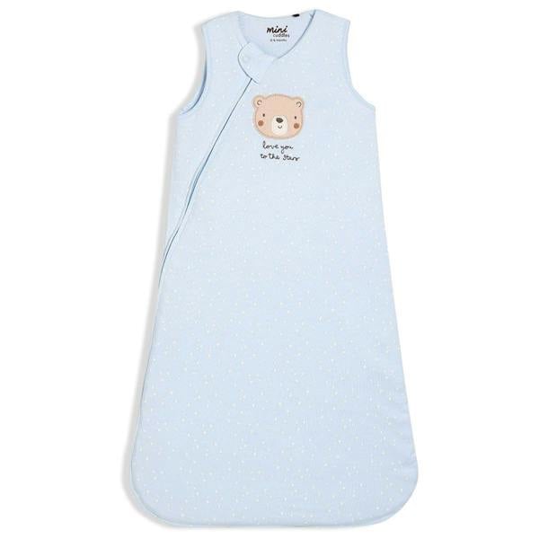 Baby Boys Teddy Bear Embroidered Sleeping Bag, Blue - Minicuddles