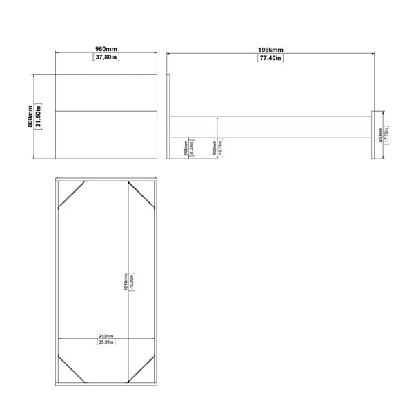 Wyld Haus Budapest 3ft Single Black Wooden Bed Frame