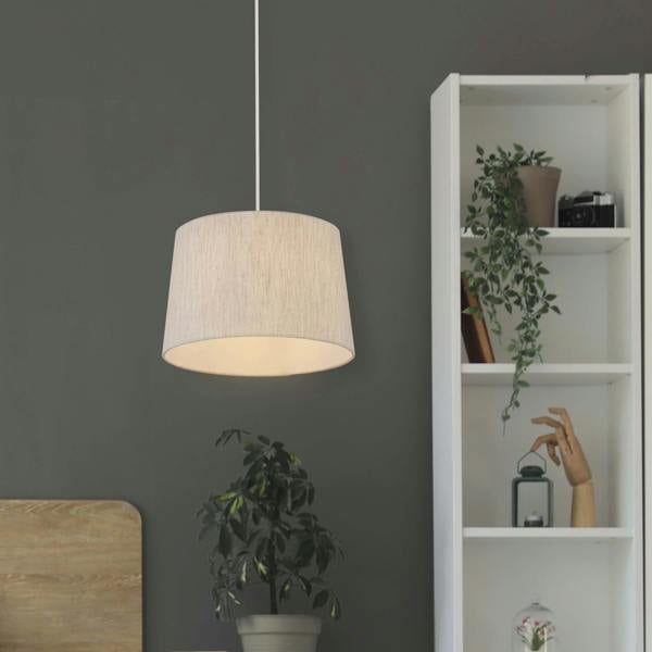 Taupe Tappered Linen Shade D30Cm