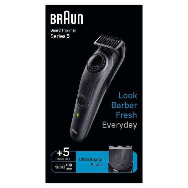 Braun Beard Trimmer Series 5 BT5420, Trimmer For Men With Styling Tools And 100-min Runtime