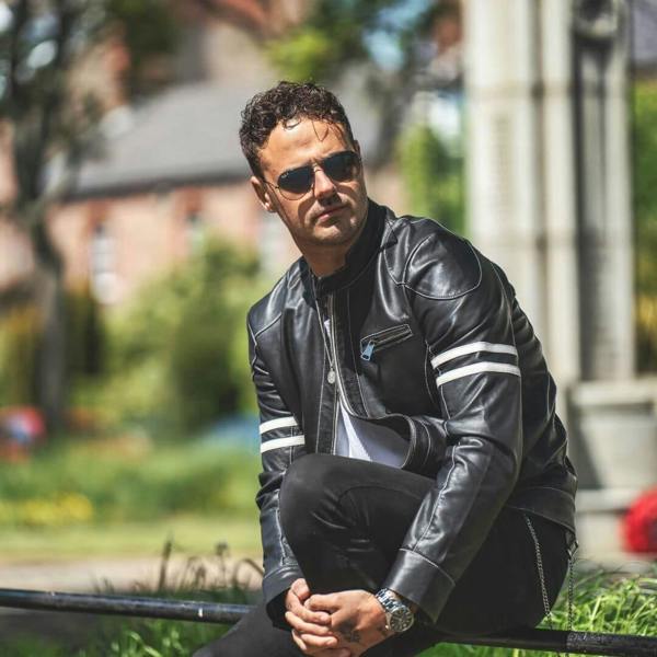 PRIMEHIDE Men’s Black Racer Leather Jacket – Fred