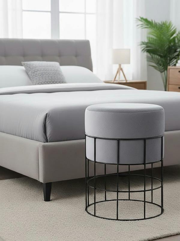 Interiors by Premier Hayes Cage Frame Velvet Stool