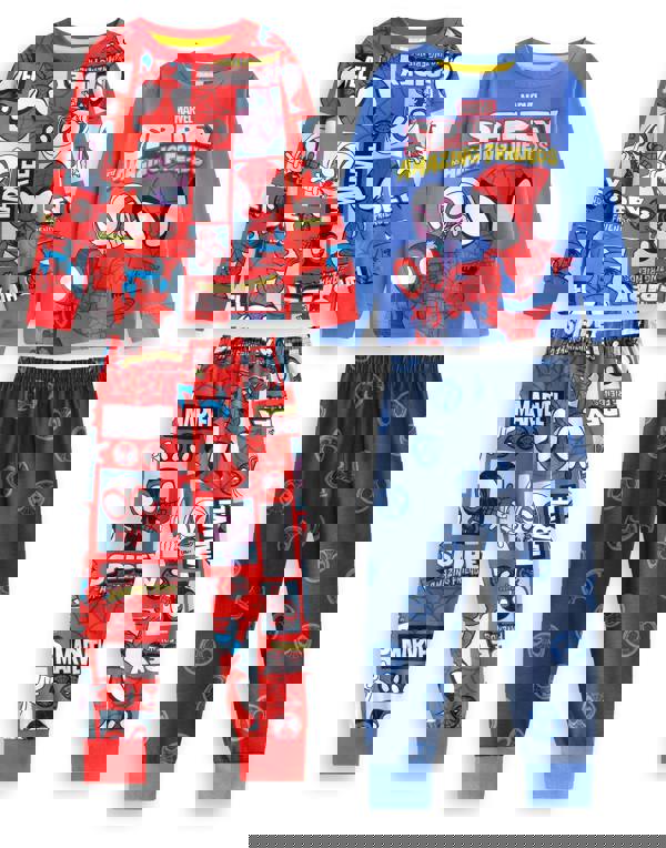 Spidey and His Amazing Friends Boys Multicoloured Character Multi-Pack of 2 Long Sleeve Long Leg Pyjama Set