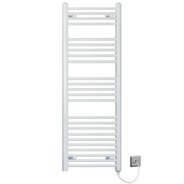 400mm-x-1400mm-White-Electric-Pre-Filled-Heated-Towel-Rail-Radiator-For-Bathroom-Standard-Element-19mm-Tube