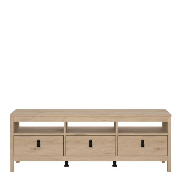 Wyld Haus Wildberry Natural Oak Wood TV Unit 3 Drawers