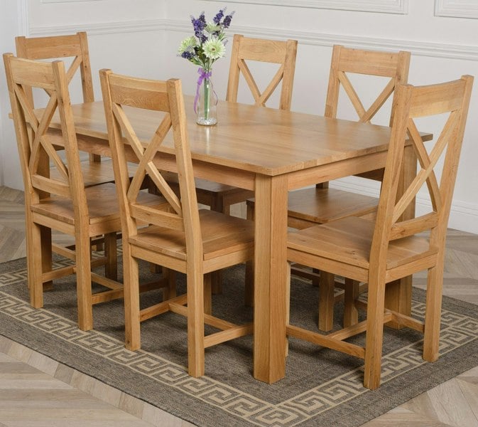That's Furniture Oslo 150 x 90cm Medium Oak Dining Set with Berkeley Oak Chairs