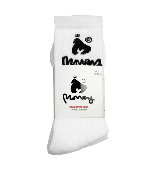Money Sig Ape Sport Socks 3pk White