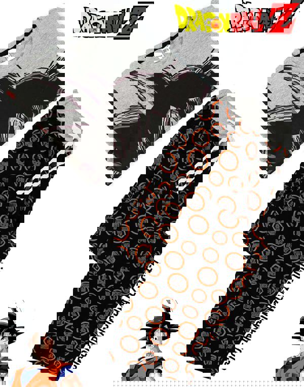 Dragon Ball Z Mens Grey Goku Short Sleeve Long Leg Pyjama Set