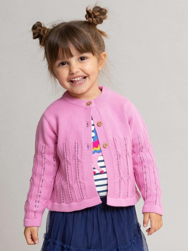 Kite Girls Organic Together Cardi Peony